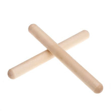 Load image into Gallery viewer, Natural Wooden Rhythm Sticks (Pair)