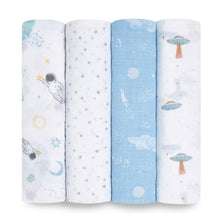 Load image into Gallery viewer, Aden + Anais Classic Muslin Swaddle Blankets - 4 pk - Space Explorers