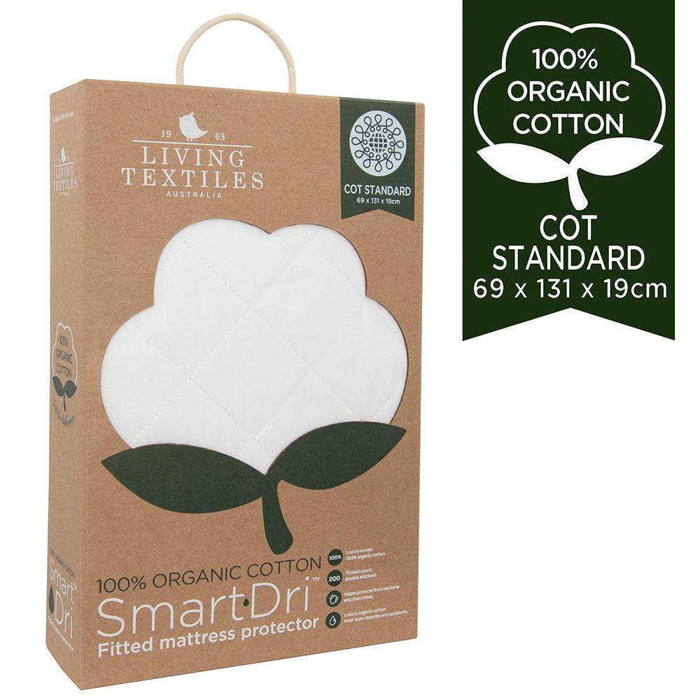 Living Textiles Smart Dri Mattress Protector - Organic Cotton - Standard Cot