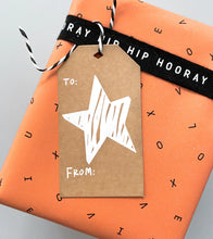 Load image into Gallery viewer, Made Paper Co. Happy Birthday + Star 10pk Gift Tags (Khaki, Tan)