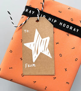 Made Paper Co. Happy Birthday + Star 10pk Gift Tags (Khaki, Tan)