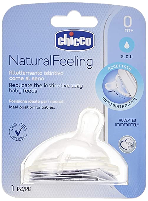 Chicco Natural Feeling Silicone Teat - 0m+ - Slow Flow 1pk