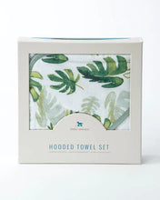 Load image into Gallery viewer, Little Unicorn Hooded Towel & Wash Cloth Set - Tropical Leaf