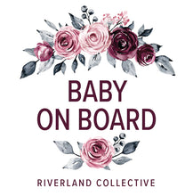 Load image into Gallery viewer, Riverland Collective Vintage Rose - Baby on Board Car Sticker