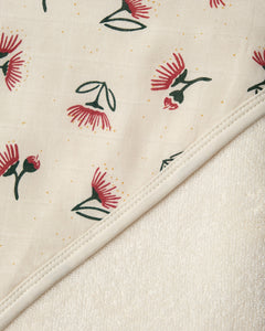 Babu Terry Hooded Baby Towel NZ Forest Prints - Pōhutukawa