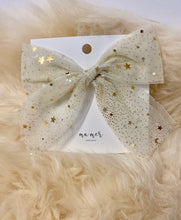 Load image into Gallery viewer, MaMer Valentina Party Bow - Vanilla Golden Stars
