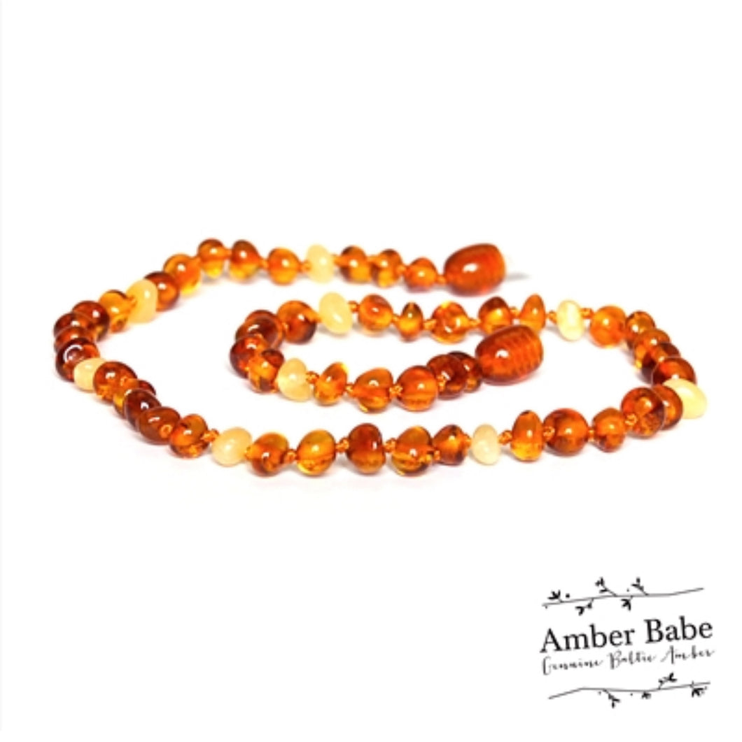 Amber Babe Baltic Amber Baby Necklace - Honey & Butter - 32cm