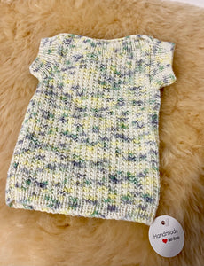 100% Pure Merino Knitted Vest/Singlet - 0-3 months - Fleck