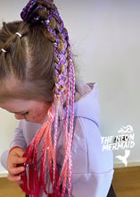 Load image into Gallery viewer, The Neon Mermaid - Vanilla Strawberry Shake - Braided Ponytail
