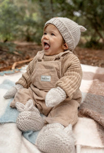 Acorn Cottontail Booties - Oatmeal