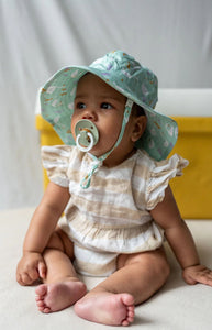 Acorn Wide Brim Infant Sunhat (Rated UPF50+) - Swans (0-9months)