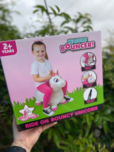 Bouncy Hopper - White & Pink Unicorn