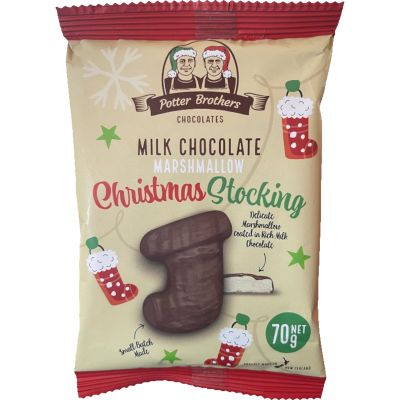 Potter Brothers Vanilla Milk Chocolate Marshmallow Christmas Stocking