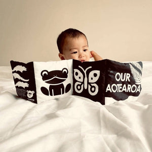 Baby’s First Black & White Fold-Out Soft Book -Our Aotearoa