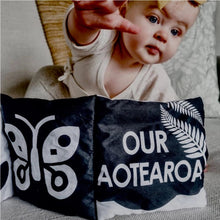 Load image into Gallery viewer, Baby’s First Black &amp; White Fold-Out Soft Book -Our Aotearoa

