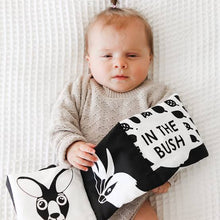 Load image into Gallery viewer, Baby’s First Black &amp; White Fold-Out Soft Book - In The Bush
