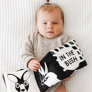Baby’s First Black & White Fold-Out Soft Book - In The Bush