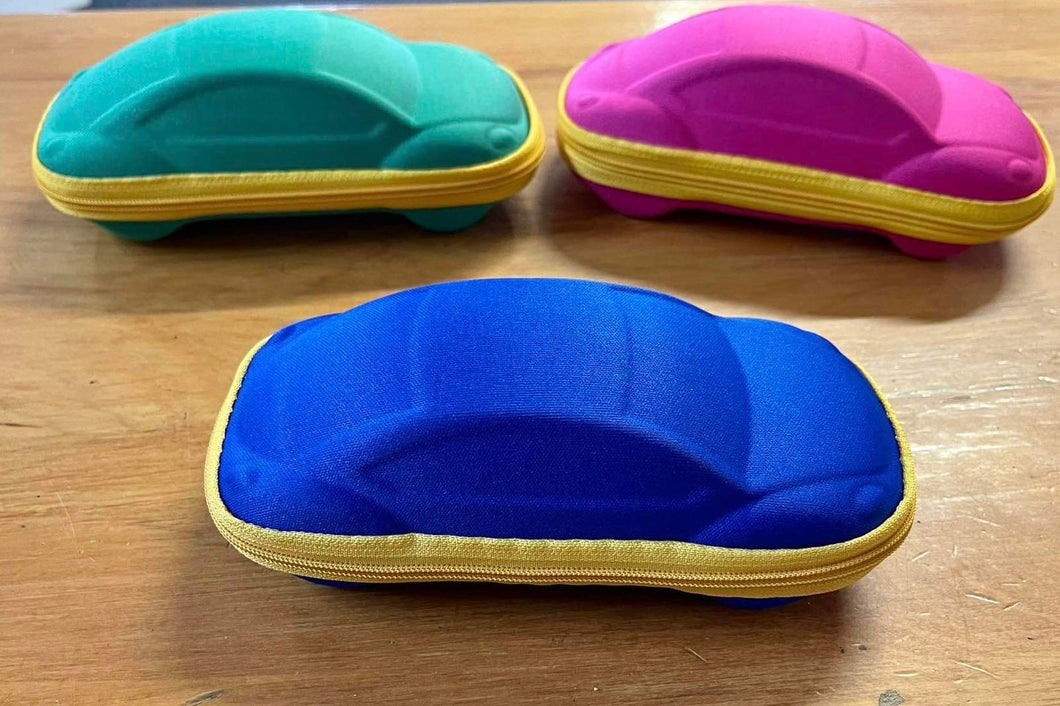 Car Shaped Kids Zip Up Sunglasses Case - Choose your colour