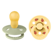 Load image into Gallery viewer, BIBS Studio Colour Pacifier 2 pack - Ladybug Sage Mix
