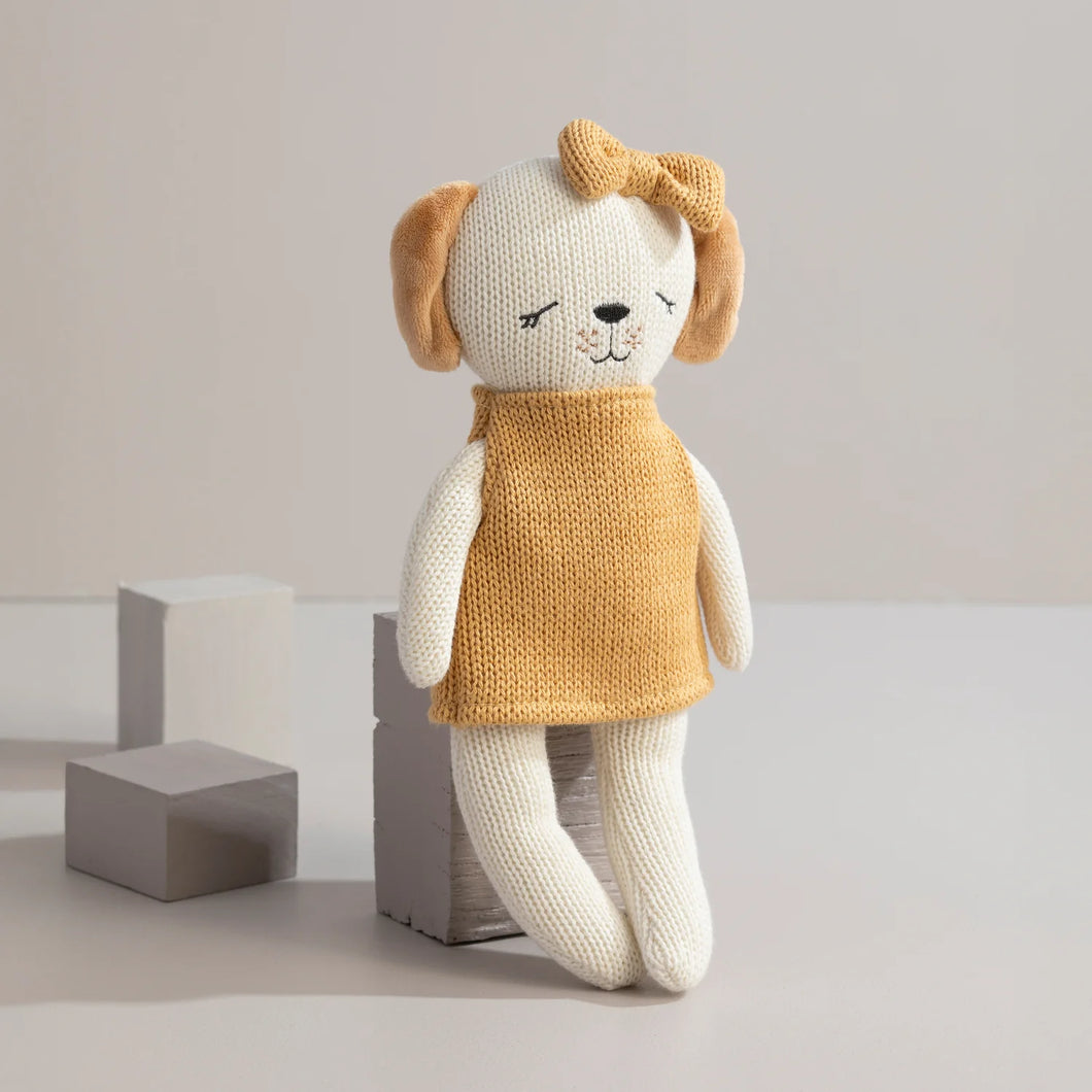 Living Textiles Knitted Animal Soft Toy - Paula the Puppy