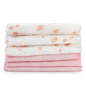 Little Bamboo Soft Muslin Wash Cloths - 6 pk (Dusty Pink)