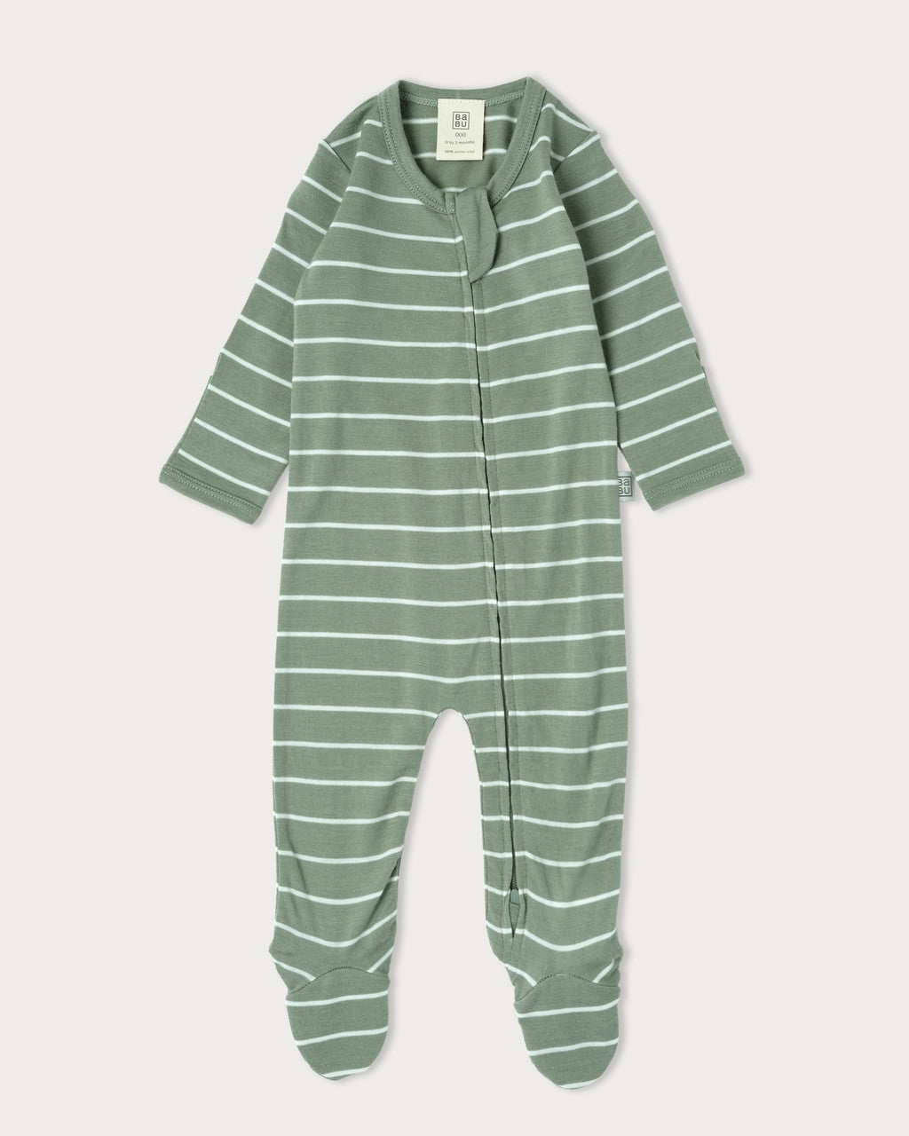 Babu Merino All-In-One - Sage Stripe