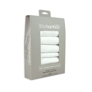 Little Bamboo Soft Muslin Wash Cloths - 6 pk (Natural)