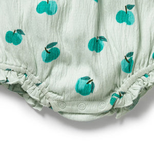Wilson & Frenchy Organic Organic Crinkle Playsuit - Apple Papple