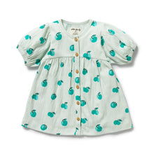 Load image into Gallery viewer, Wilson &amp; Frenchy Organic Crinkle Button Dress - Apple Papple
