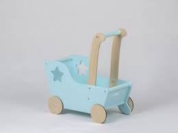 Moover Wooden Dolls Line Pram - Aqua Star