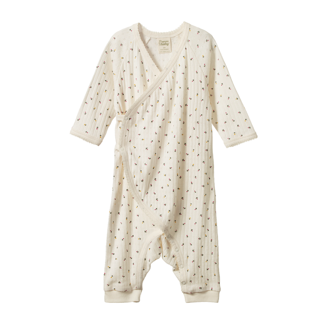 Nature Baby Pointelle Kimono Stretch & Grow - Aster Floral