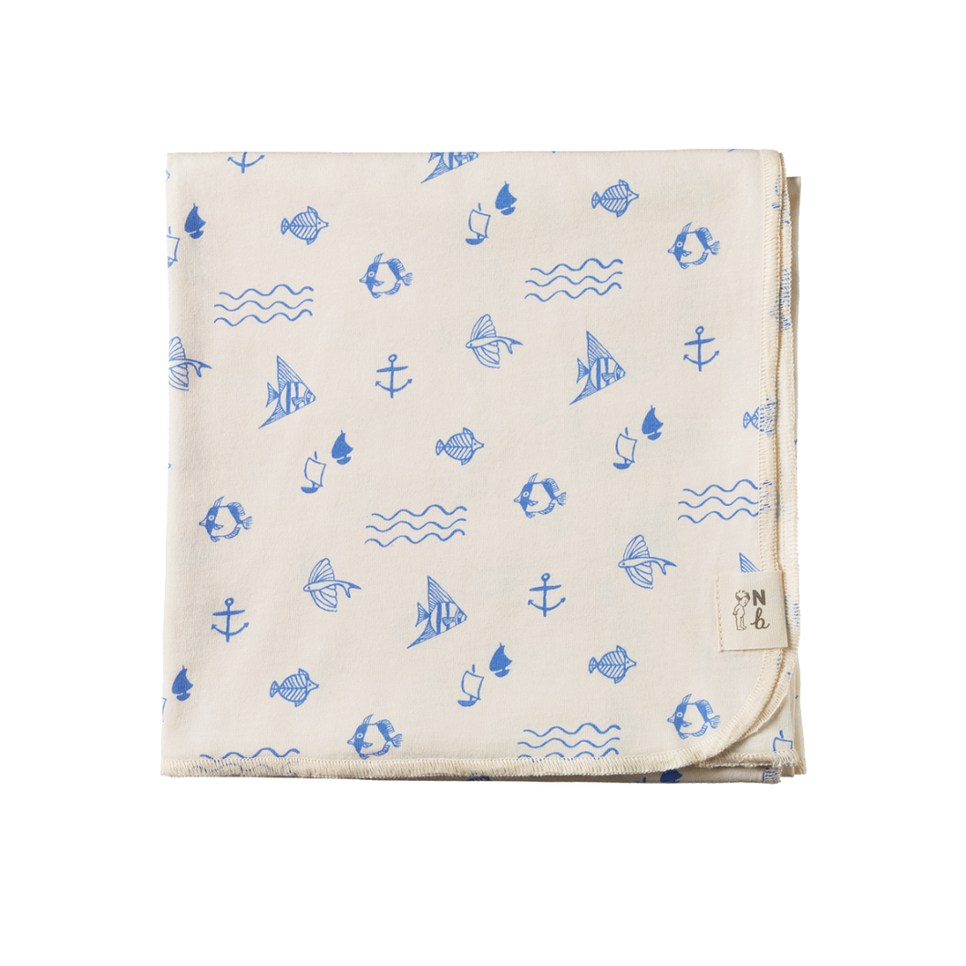 Nature Baby Organic Cotton Wrap - Atlantic Print