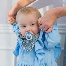 Load image into Gallery viewer, BIBS x LIBERTY Bandana Bib with Pacifier Pocket - Eloise Ivory
