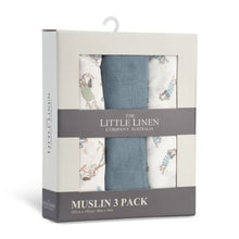 Load image into Gallery viewer, The Little Linen Company Muslin Wrap 3 Pack - Barklife Dog
