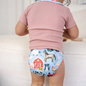 Bear & Moo Reusable OSFM Cloth Nappy - Barnyard