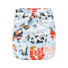 Load image into Gallery viewer, Bear &amp; Moo Reusable OSFM Cloth Nappy - Barnyard
