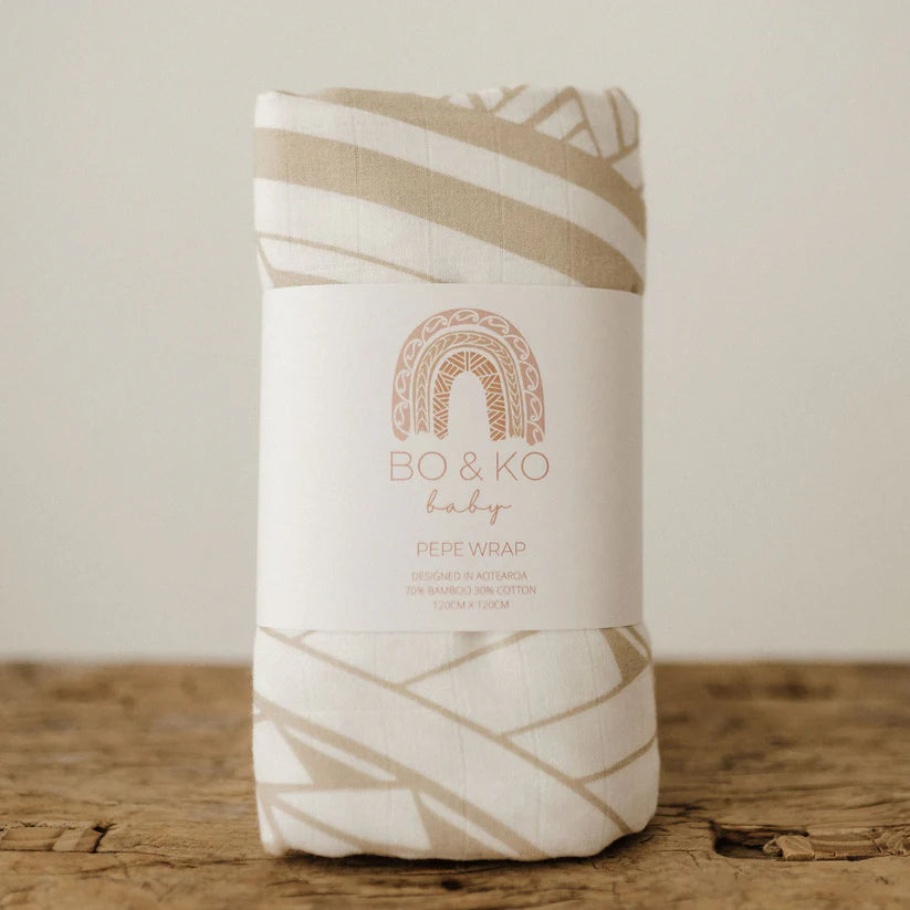 BO & KO Baby Pacific Island Pepe Wrap - Beige