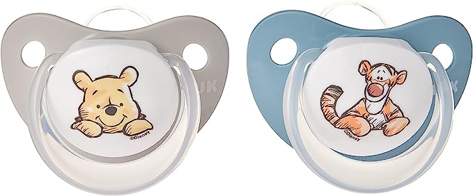 NUK Star Disney Winnie the Pooh Silicone Soother 2 pack - Choose from Blue, Pink or Sage