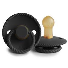 Frigg Latex Rope Pacifier 2 pack - Black - Size 2 (6-18 months)