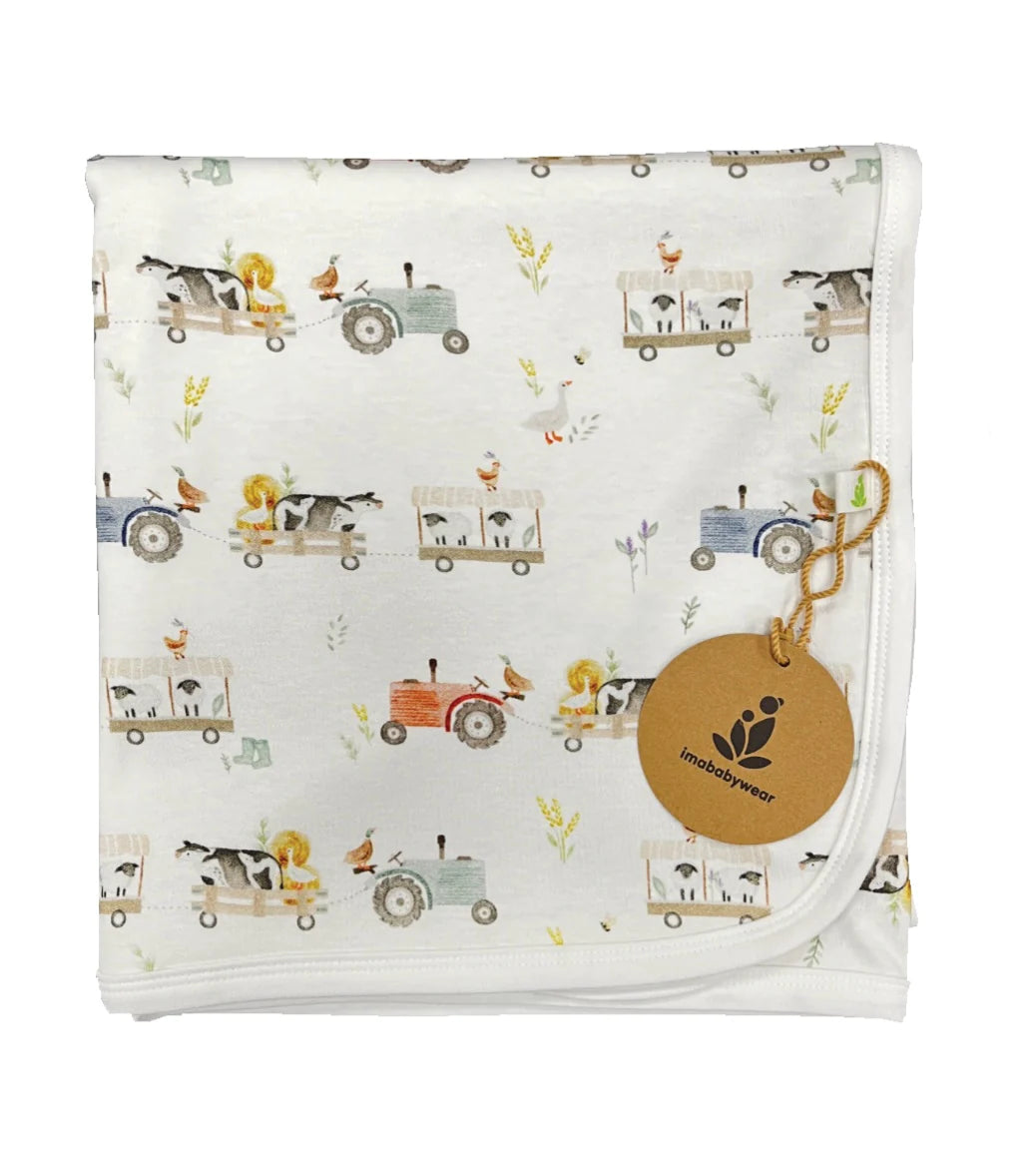 Imababy Cotton Receiving Blanket - Farmyard