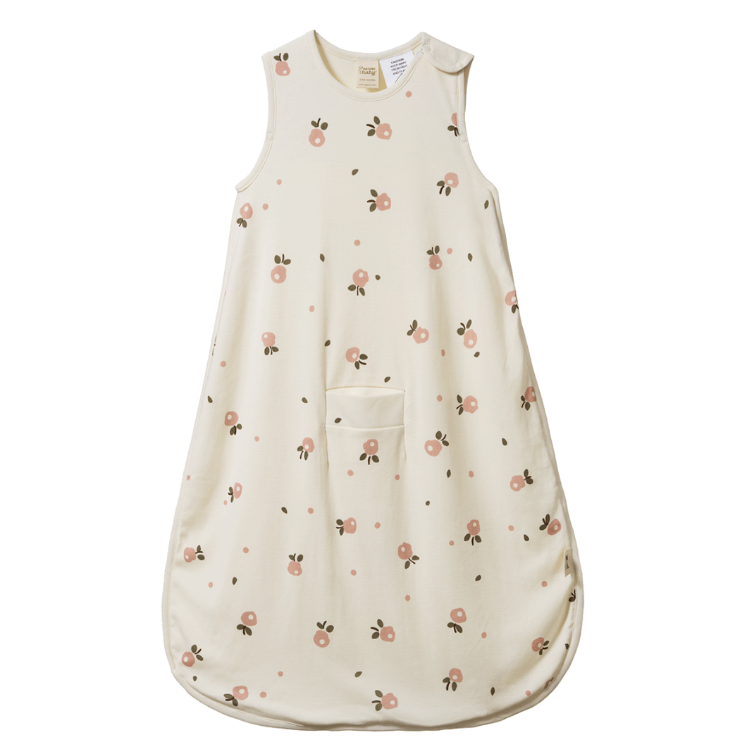 Nature Baby Organic Cotton Sleeping Bag - Posey Blossom Rose