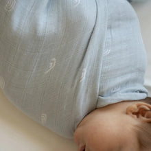 Load image into Gallery viewer, Little Unicorn Cotton Muslin Swaddle - Blue Rainbow
