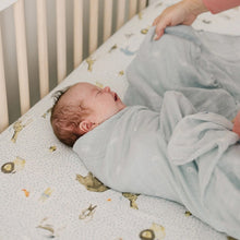 Load image into Gallery viewer, Little Unicorn Cotton Muslin Swaddle - Blue Rainbow

