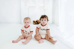 Child of Mine - Scarlet Trim Bodysuit - Red Vintage Toys