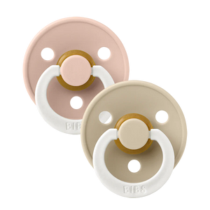 BIBS Glow in the Dark Pacifier 2 pack - Blush/Vanilla (NIGHT GLOW)