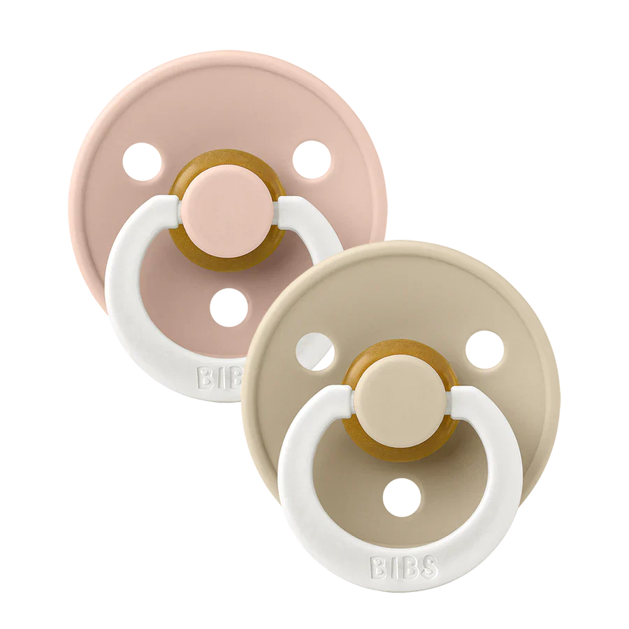 BIBS Glow in the Dark Pacifier 2 pack - Blush/Vanilla (NIGHT GLOW)