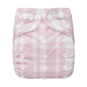 Bear & Moo Reusable OSFM Cloth Nappy - Blush Gingham