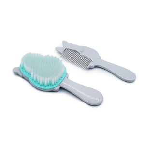Melii Brush & Comb Set - Bulldog (Grey)