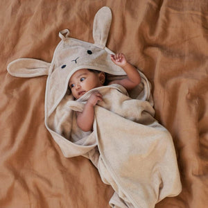 Nature Baby Organic Cotton Hooded Bath Towel - Bunny