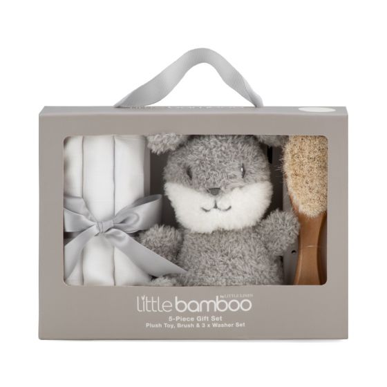 Little Bamboo 5 Piece Gift Set - Grey Bunny